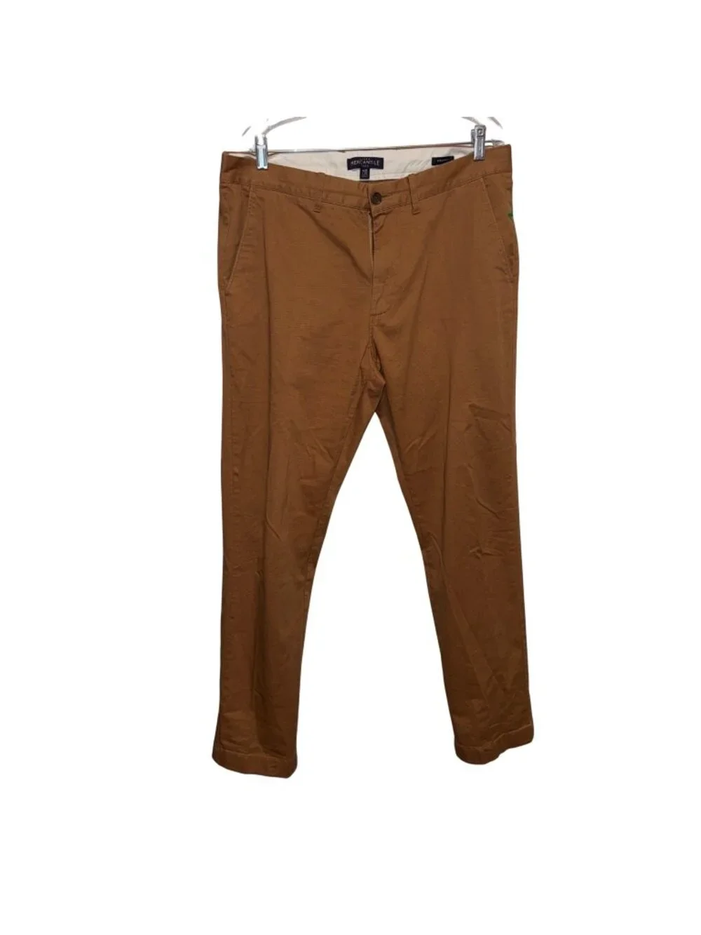 J.Crew Mercantile Flex Mens Straight Fit Chino Pants W35 L32 Brown Casual Wear
